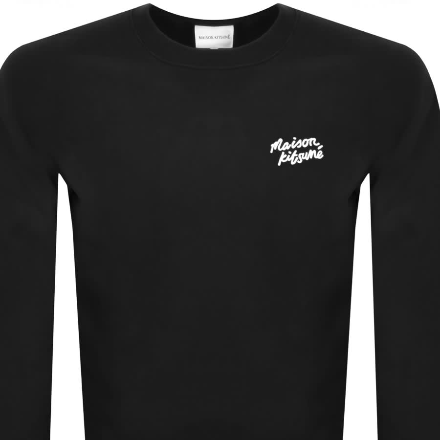 Image number 2 for Maison Kitsune Handwriting Sweatshirt Black