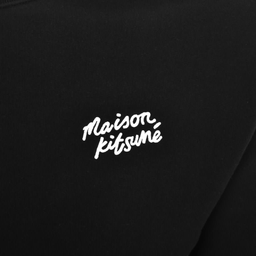 Image number 3 for Maison Kitsune Handwriting Sweatshirt Black