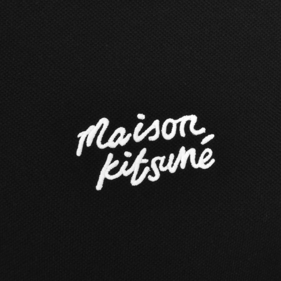 Image number 3 for Maison Kitsune Handwriting Polo T Shirt Black