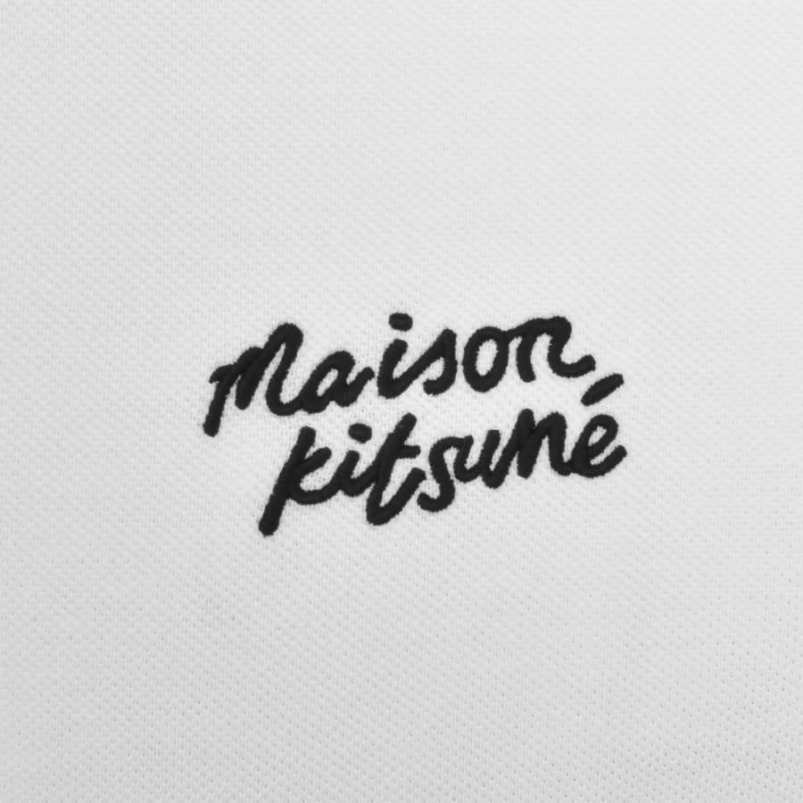 Image number 3 for Maison Kitsune Handwriting Polo T Shirt White