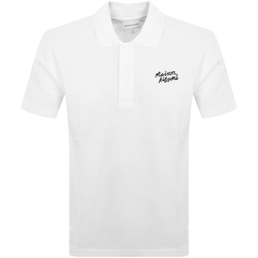 Image number 1 for Maison Kitsune Handwriting Polo T Shirt White