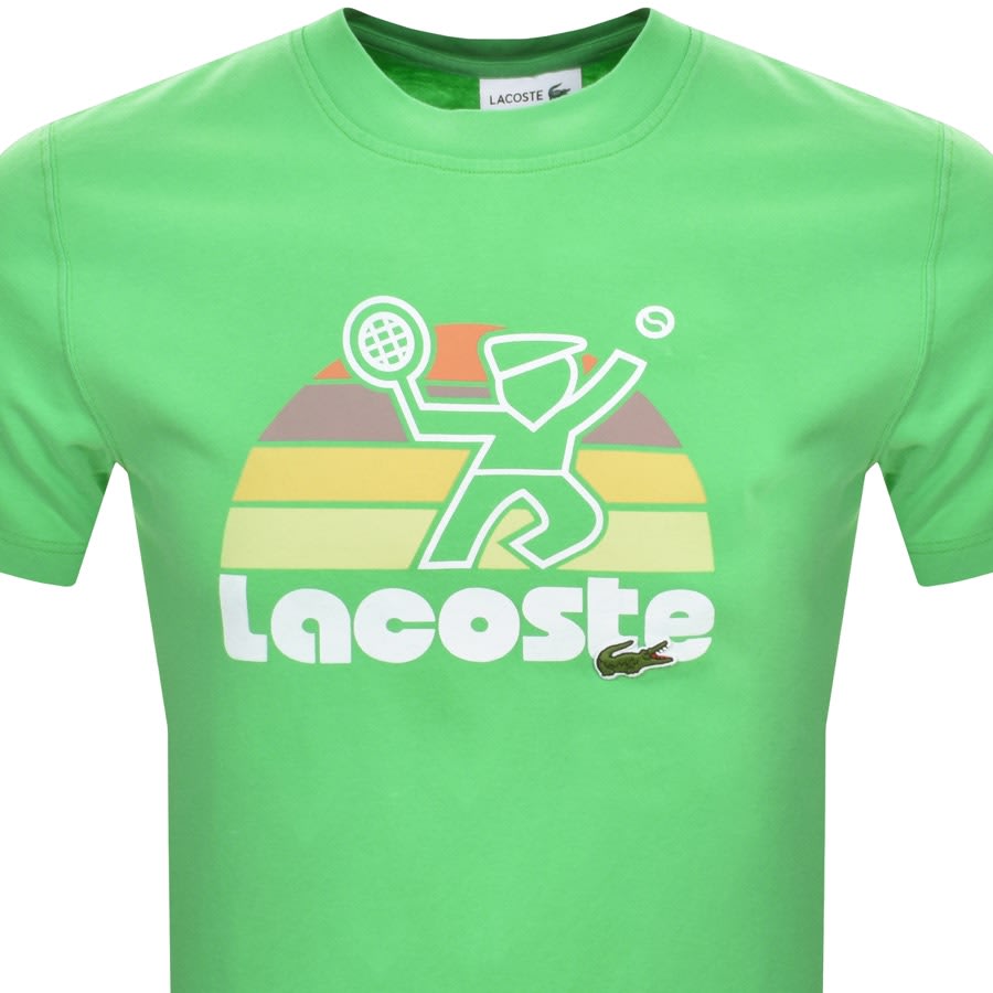 Image number 2 for Lacoste Crew Neck Graphic T Shirt Green