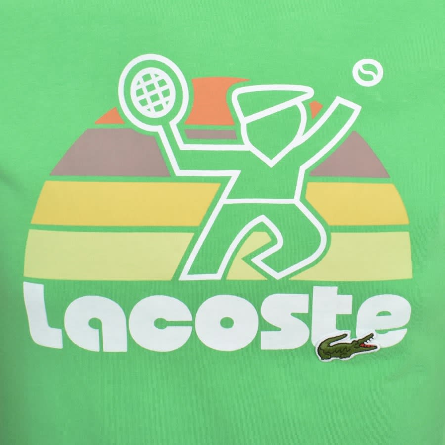 Image number 3 for Lacoste Crew Neck Graphic T Shirt Green