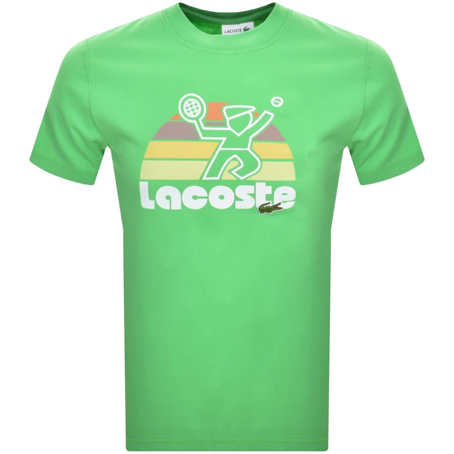 Image number 1 for Lacoste Crew Neck Graphic T Shirt Green