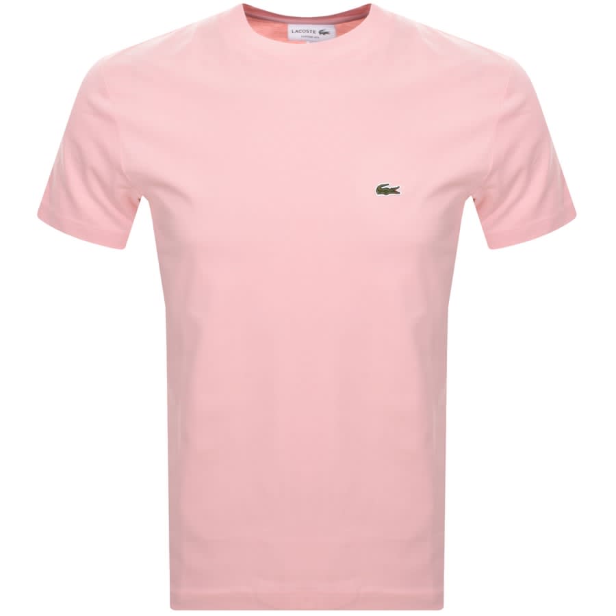 Image number 1 for Lacoste Crew Neck T Shirt Pink