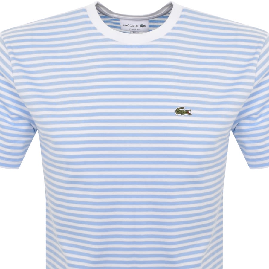 Image number 2 for Lacoste Stripe T Shirt Blue