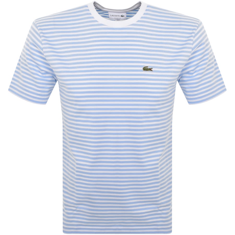 Image number 1 for Lacoste Stripe T Shirt Blue