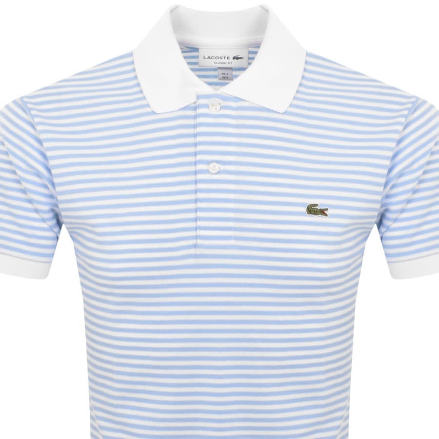 Image number 2 for Lacoste Short Sleeved Stripe Polo T Shirt White