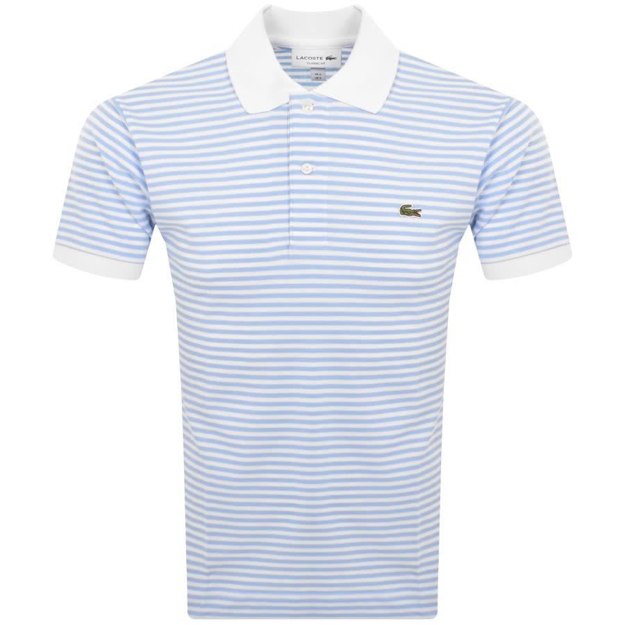 Image number 1 for Lacoste Short Sleeved Stripe Polo T Shirt White