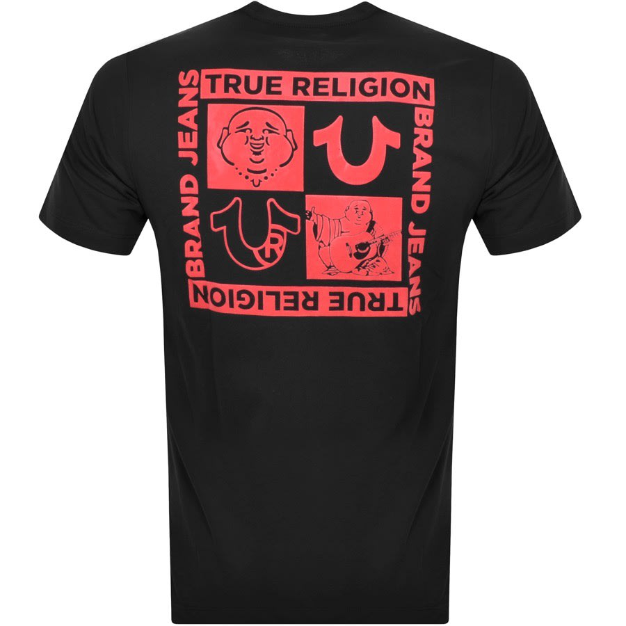 True Religion Multi Logo Square T Shirt Black Mainline Menswear