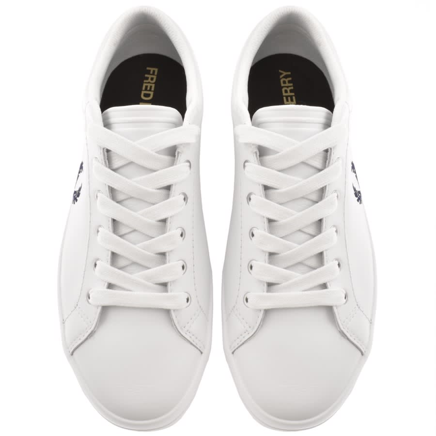 Image number 3 for Fred Perry Baseline Leather Trainers White