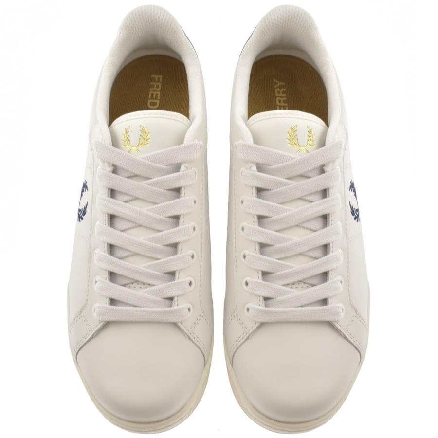 Image number 3 for Fred Perry B722 Leather Trainers White