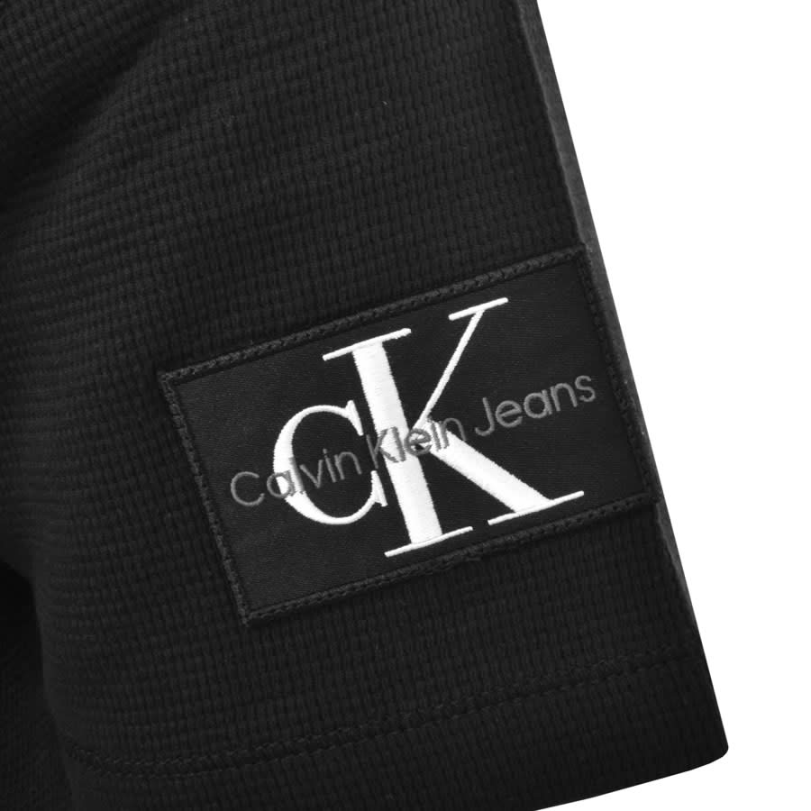 Image number 3 for Calvin Klein Jeans Waffle Logo T Shirt Black