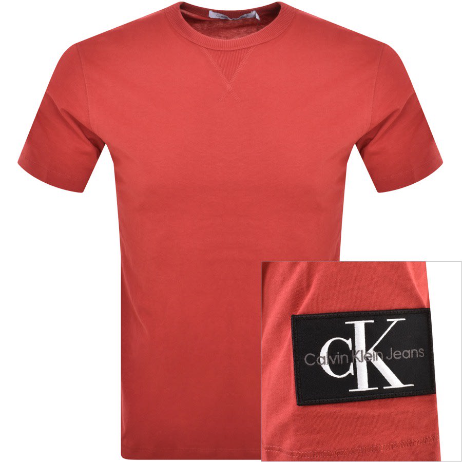 Image number 1 for Calvin Klein Jeans Logo T Shirt Red