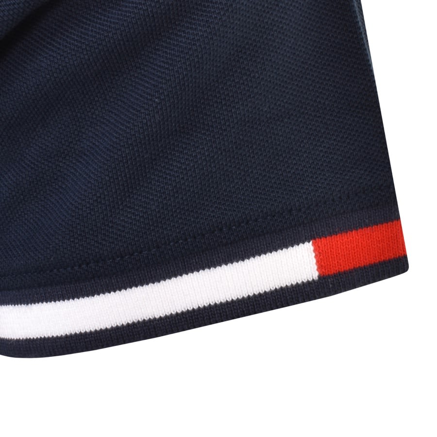 Image number 4 for Tommy Jeans Flag Cuffs Polo Shirt Navy