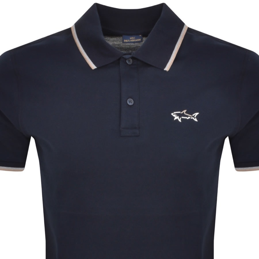 Image number 2 for Paul And Shark Short Sleeved Polo T Shirt Navy