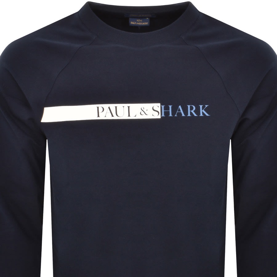 Image number 2 for Paul And Shark Logo Sweatshirt Navy