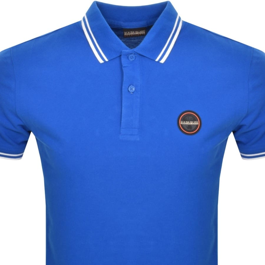 Image number 2 for Napapijri Macas Short Sleeve Polo T Shirt Blue