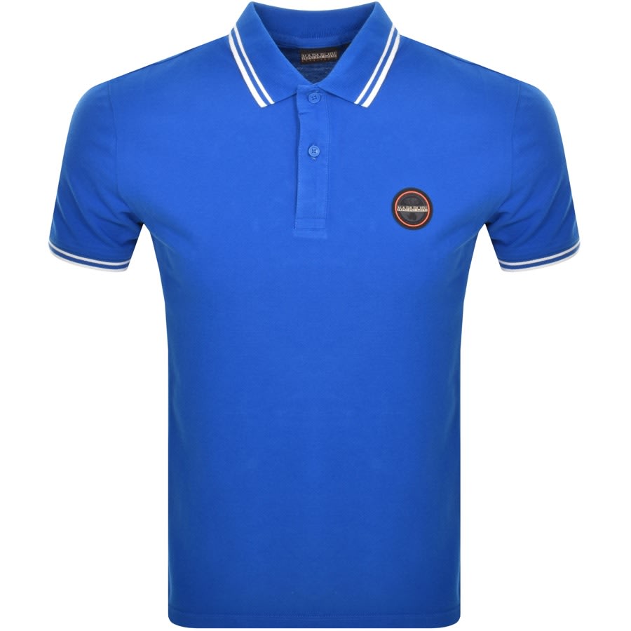 Image number 1 for Napapijri Macas Short Sleeve Polo T Shirt Blue