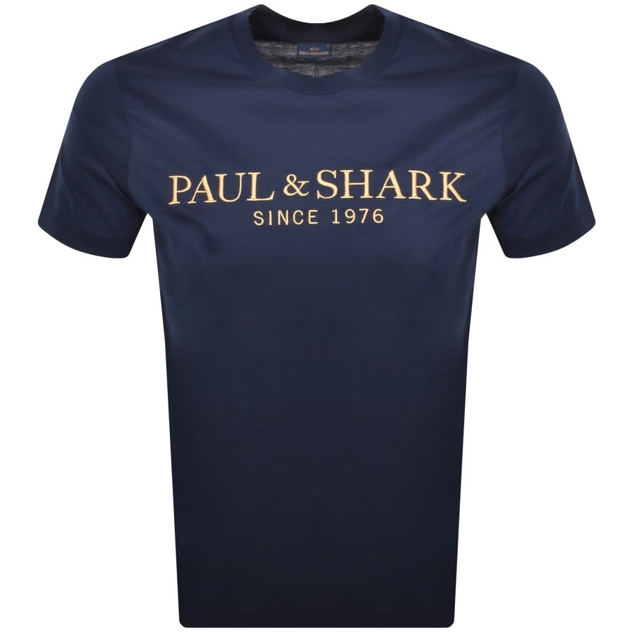 Image number 1 for Paul And Shark Short Sleeved Logo T Shirt Navy