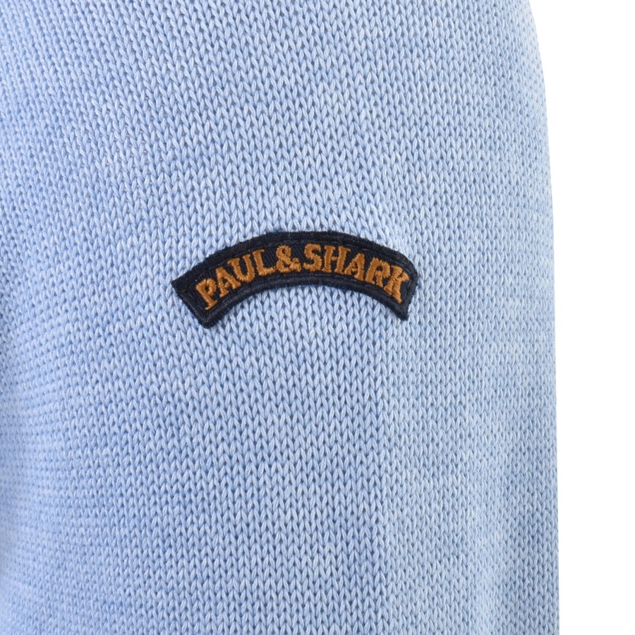 Image number 3 for Paul And Shark Logo Knit Jumper Blue
