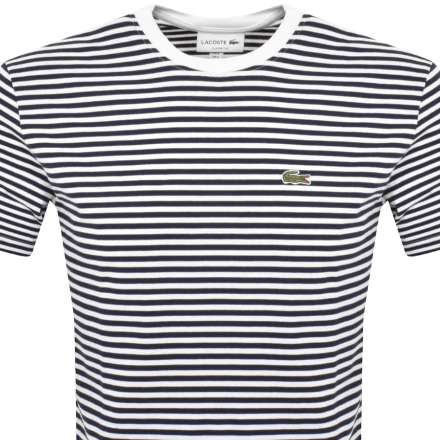 Image number 2 for Lacoste Stripe T Shirt Navy
