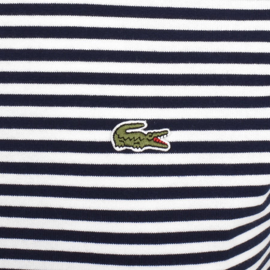 Image number 3 for Lacoste Stripe T Shirt Navy