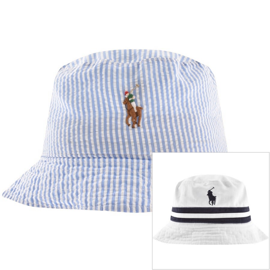 Image number 1 for Ralph Lauren Reversible Bucket Hat White