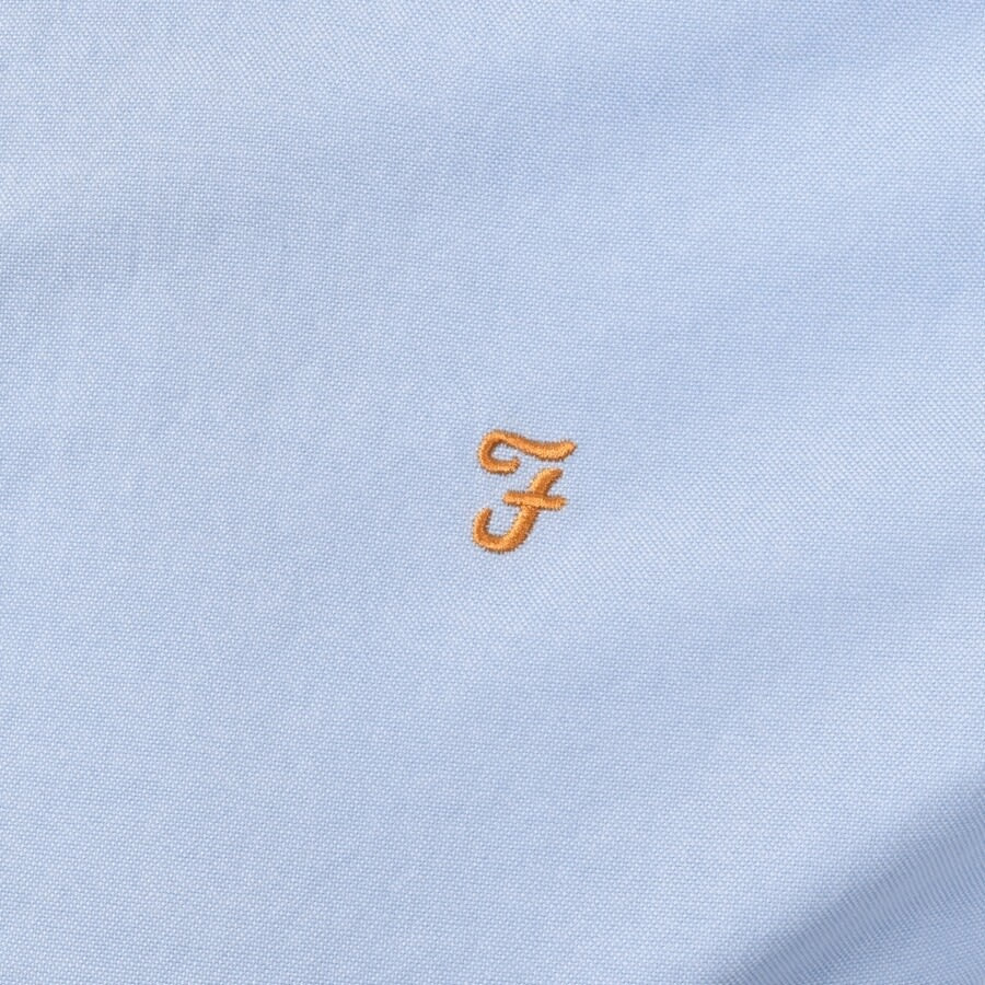 Image number 3 for Farah Vintage Brewer Slim Short Sleeve Shirt Blue
