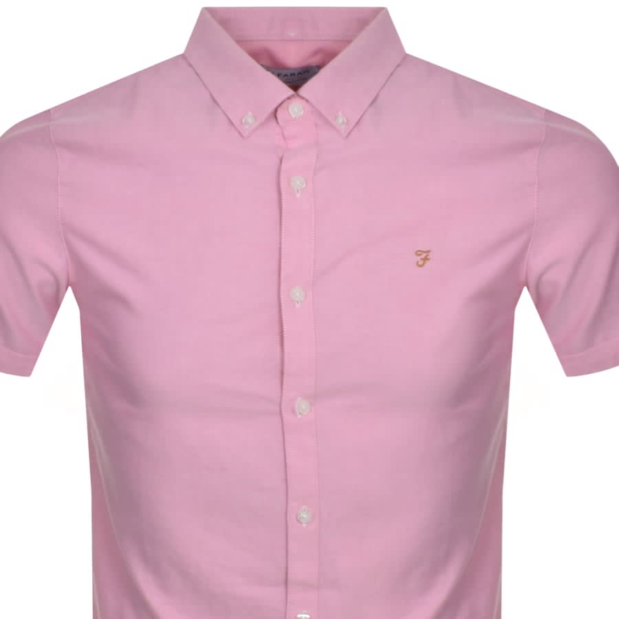 Image number 2 for Farah Vintage Brewer Short Sleeve Shirt Pink