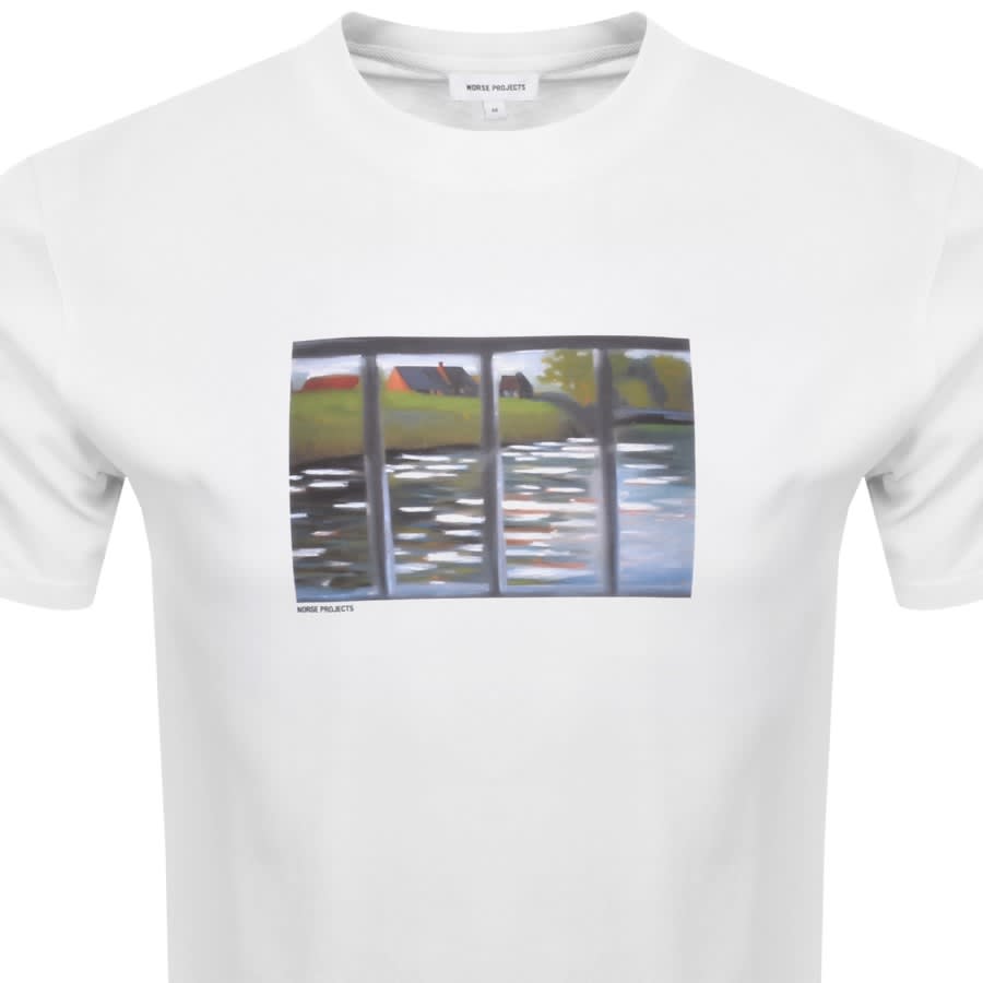 Image number 2 for Norse Projects Canal Print T Shirt White