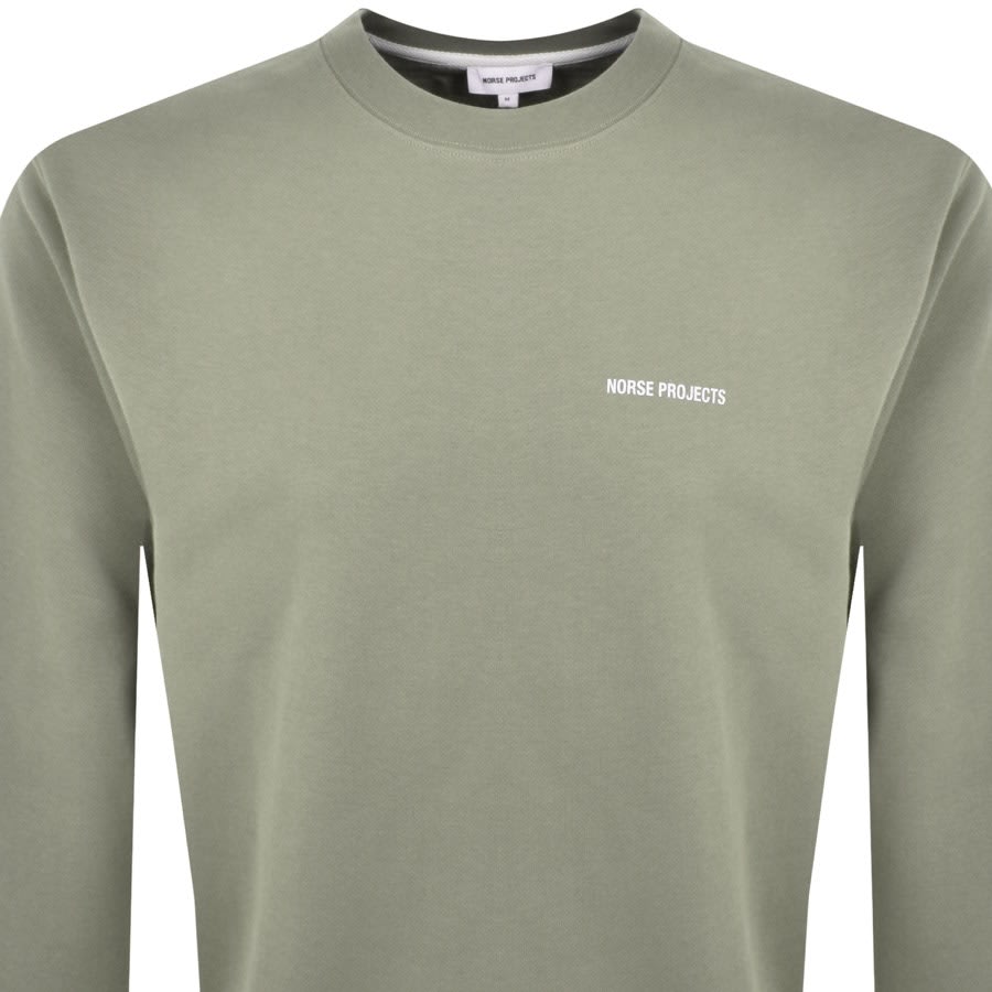 Image number 2 for Norse Projects Arne Relaxed Logo Sweatshirt Green
