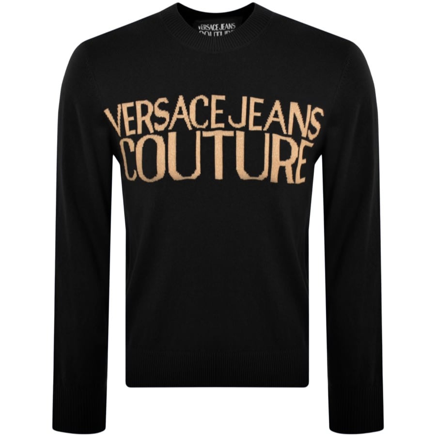 Versace Jeans Couture Logo Knit Jumper Black Mainline Menswear Denmark