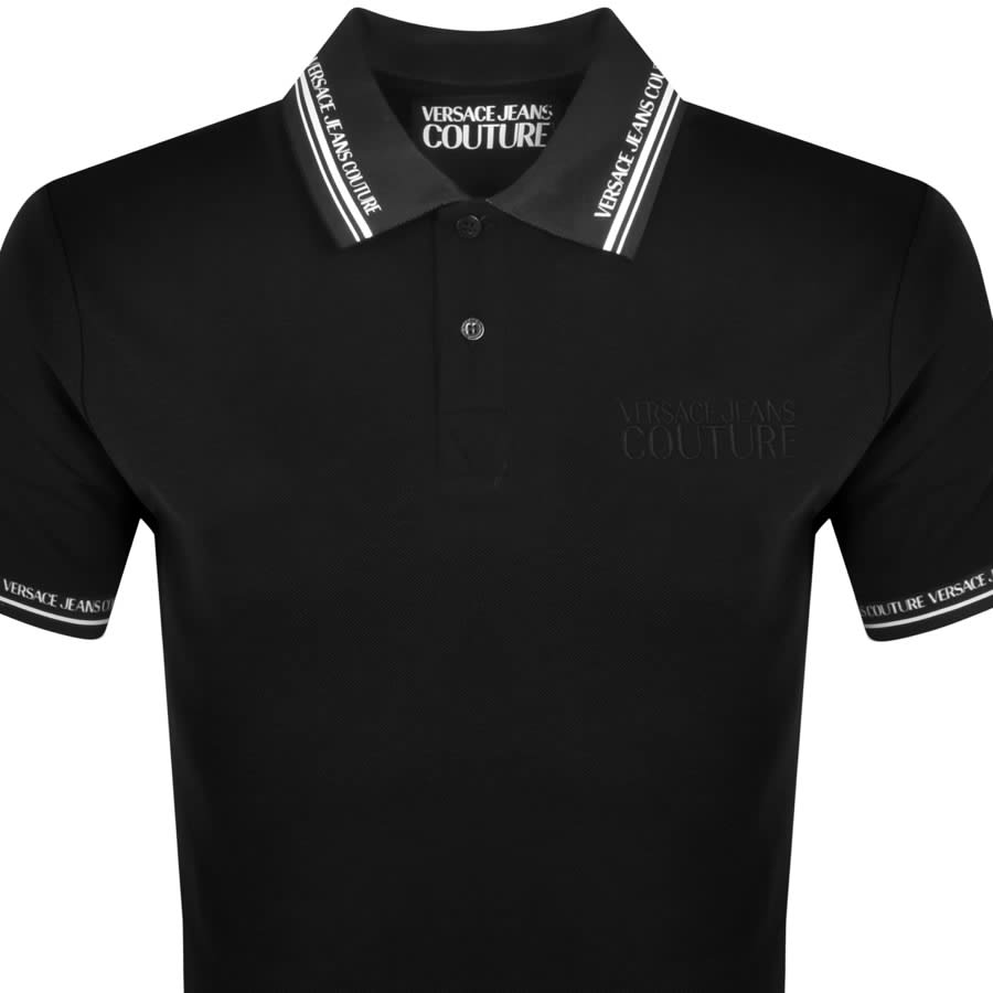Image number 2 for Versace Jeans Couture Monogram Polo T Shirt Black
