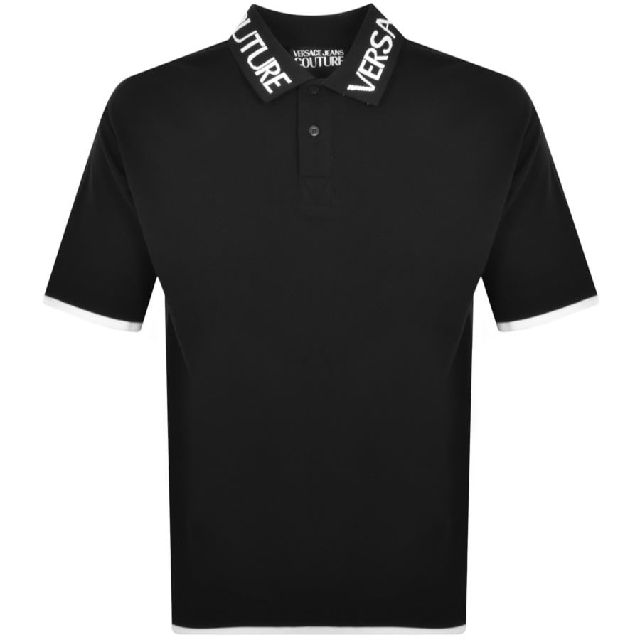 Image number 1 for Versace Jeans Couture Logo Polo T Shirt Black