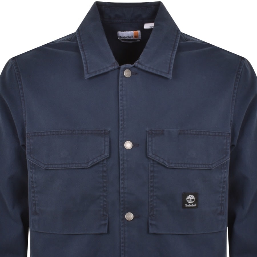 Image number 2 for Timberland Heavy Twill Overshirt Jacket Navy