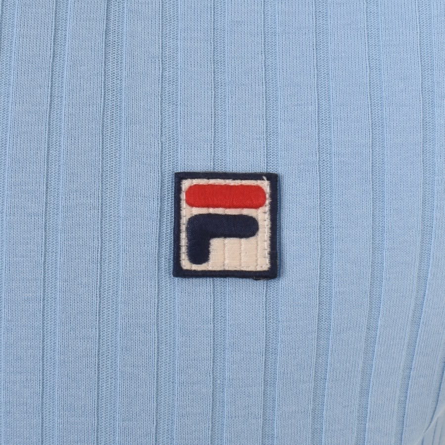 Image number 3 for Fila Vintage Pannuci Zip Polo T Shirt Blue