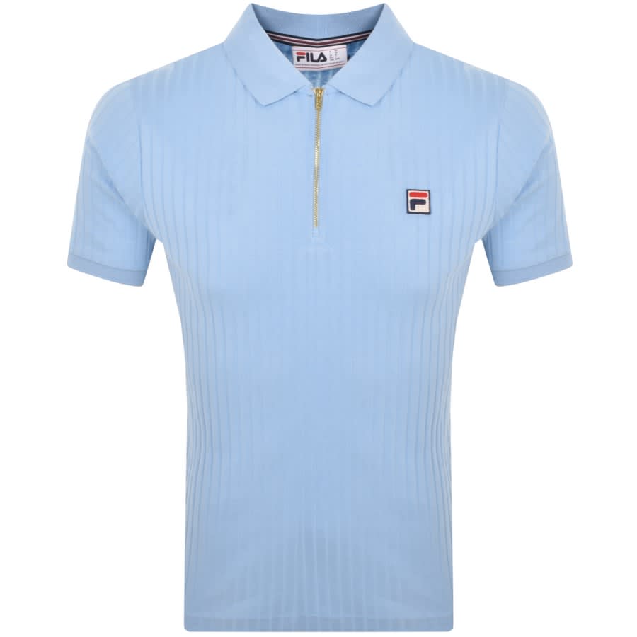 Image number 1 for Fila Vintage Pannuci Zip Polo T Shirt Blue