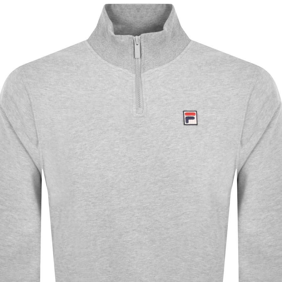 Image number 2 for Fila Vintage Ramy Quarter Zip Sweatshirt Grey