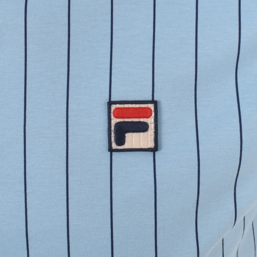 Image number 3 for Fila Vintage Classic Stripe Polo T Shirt Blue