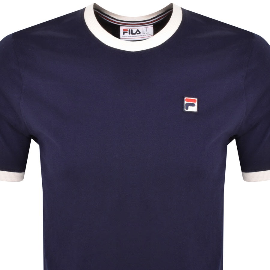 Image number 2 for Fila Vintage Marconi Crew Neck T Shirt Navy