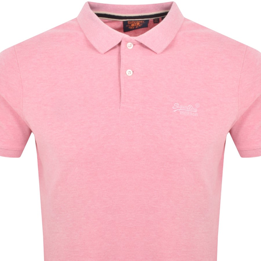 Image number 2 for Superdry Short Sleeved Polo T Shirt Pink