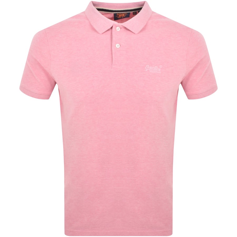 Image number 1 for Superdry Short Sleeved Polo T Shirt Pink