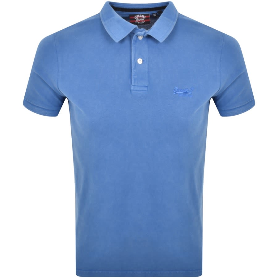 Image number 1 for Superdry Short Sleeved Polo T Shirt Blue