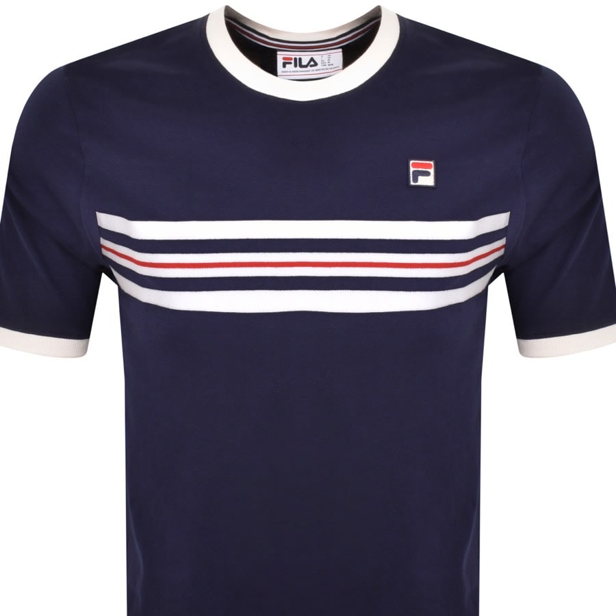 Image number 2 for Fila Vintage Joey T Shirt Navy