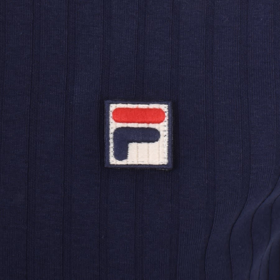 Image number 3 for Fila Vintage Pannuci Zip Polo T Shirt Navy