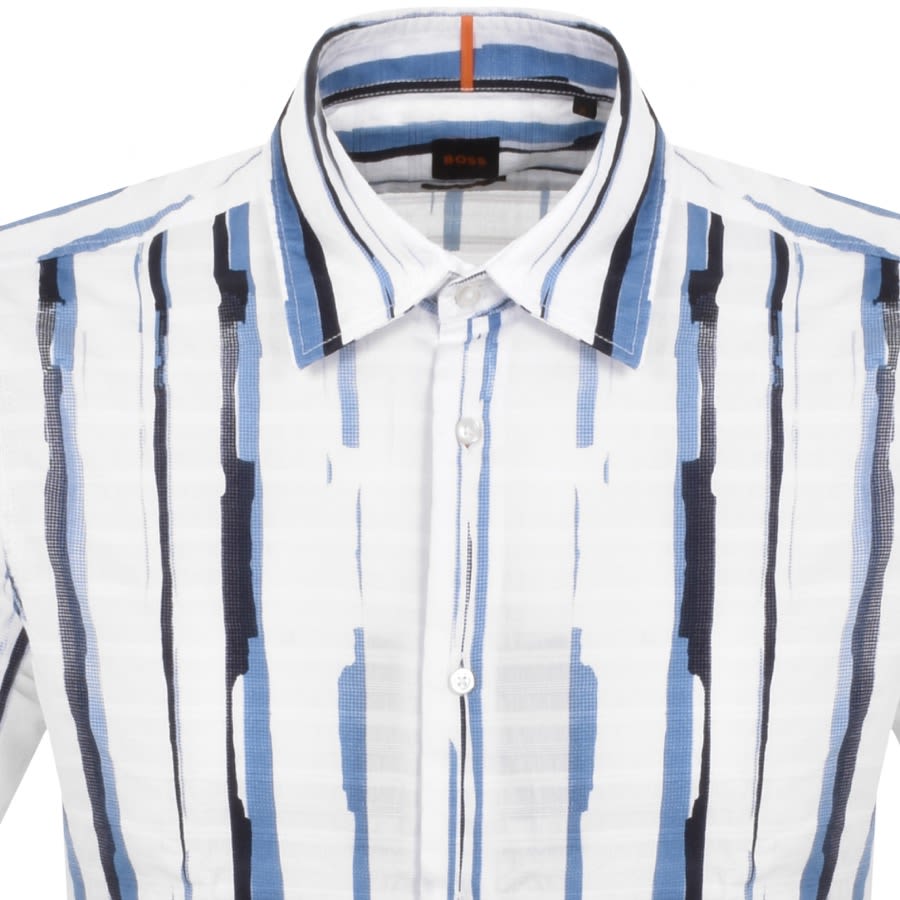 Image number 3 for BOSS Rash 2 Linen Short Sleeved Shirt White