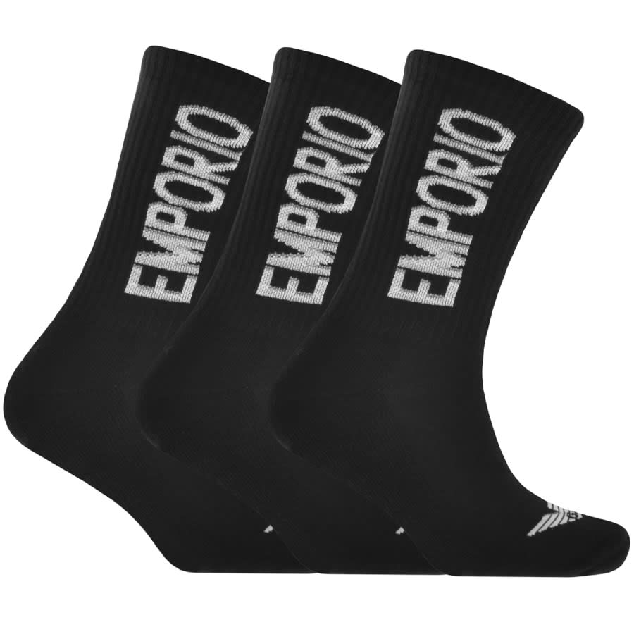 Image number 1 for Emporio Armani 3 Pack Socks Black