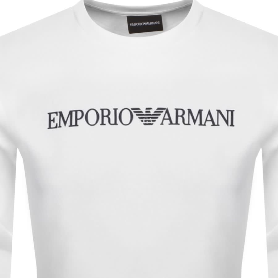 Image number 3 for Emporio Armani Crew Neck Logo Sweatshirt White