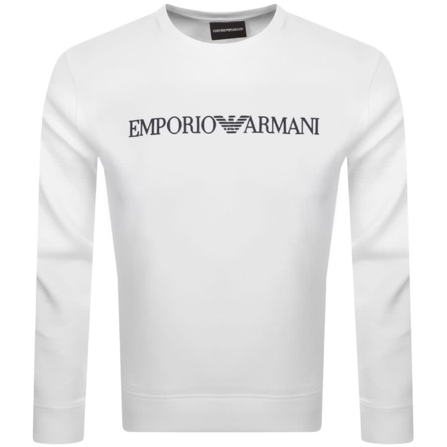 Image number 1 for Emporio Armani Crew Neck Logo Sweatshirt White